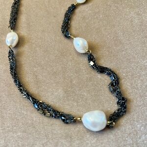 Fresh water pearl station necklace
